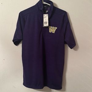 Adidas game mode polo football shirt small Washington huskies purple